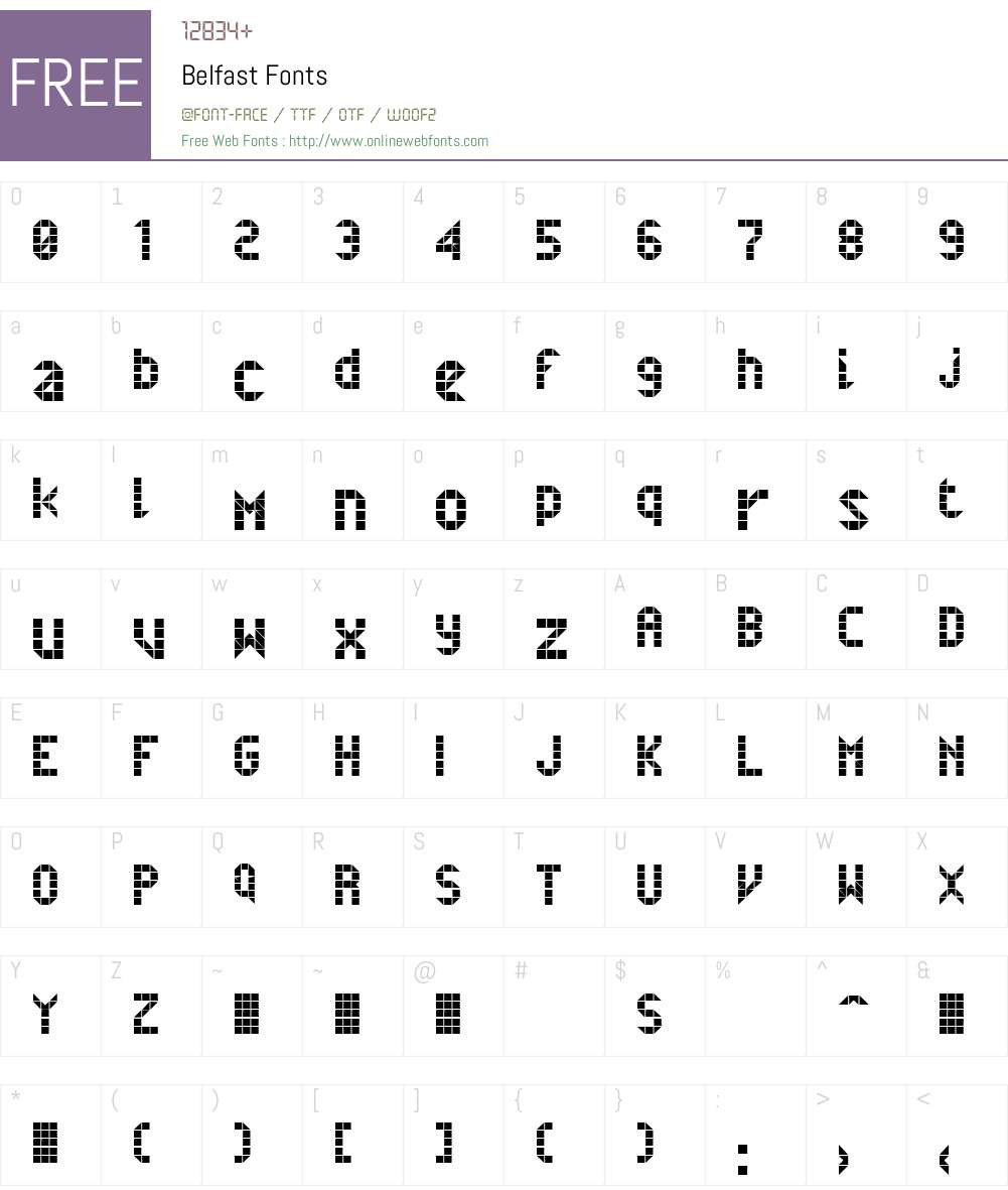 Belfast Font Screenshots