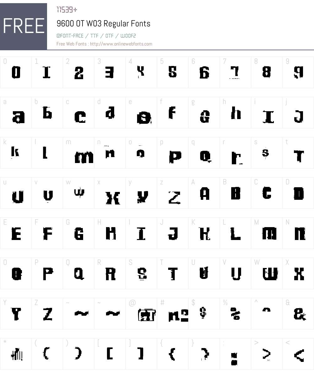 FF 9600 Font Screenshots