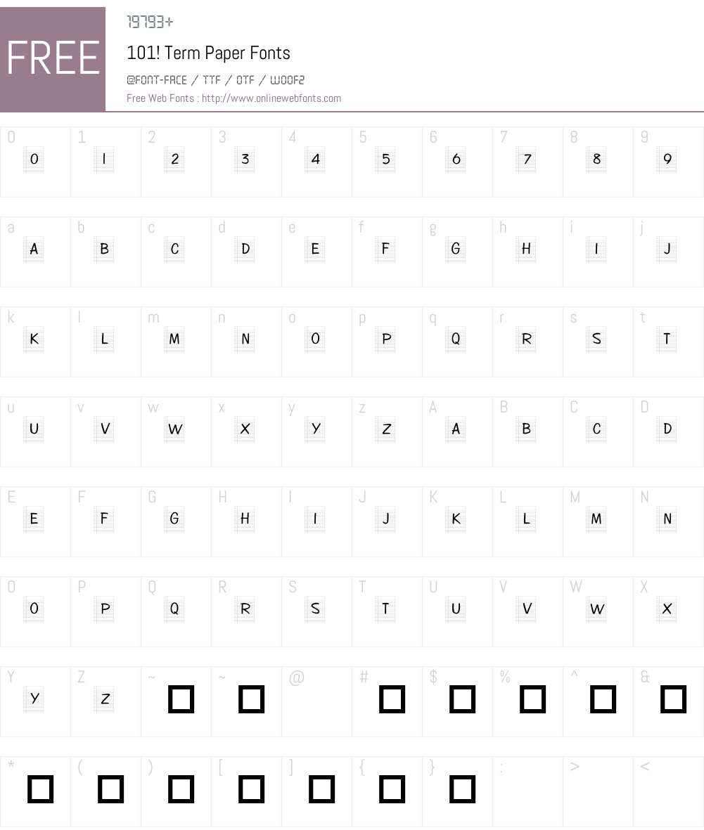 101! Term Paper Font Screenshots
