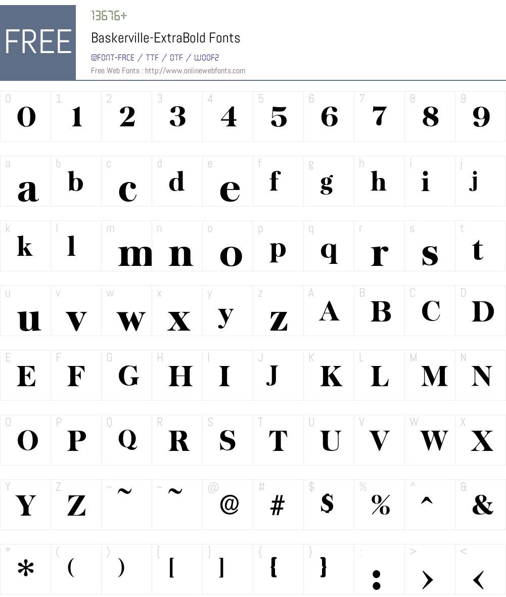 Baskerville-ExtraBold Font Screenshots