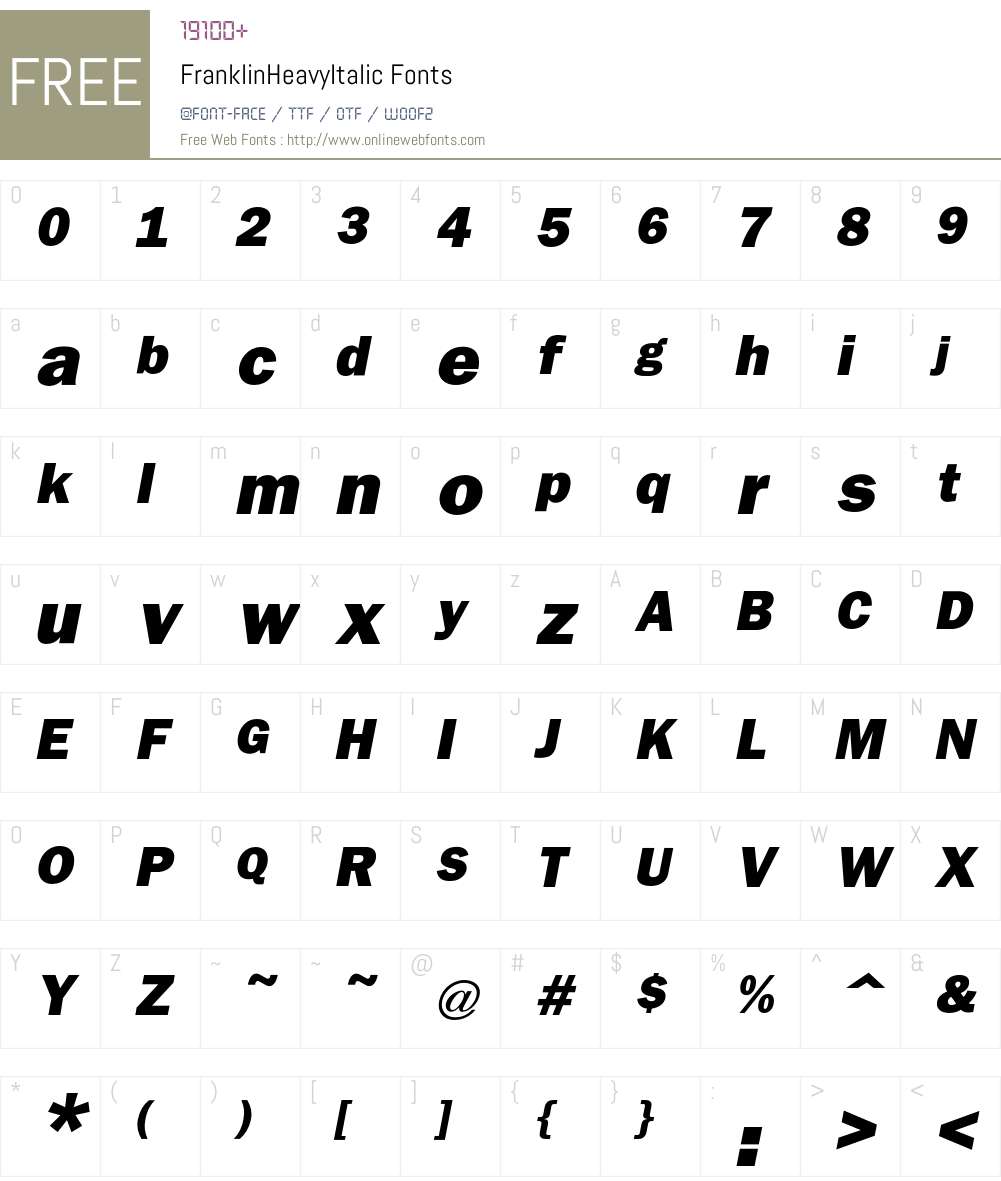 Franklin Font Screenshots