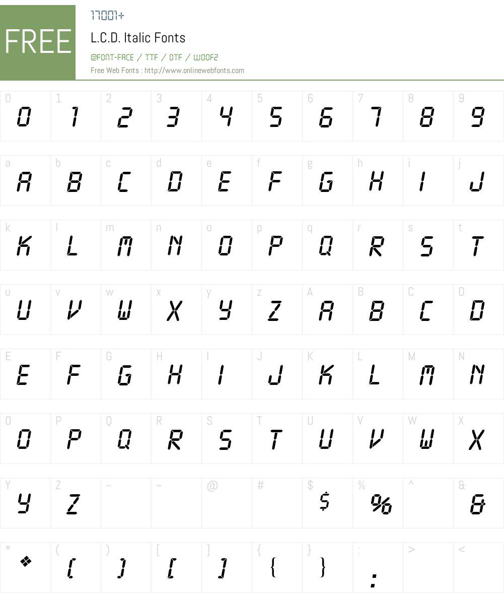 LCD BQ Font Screenshots