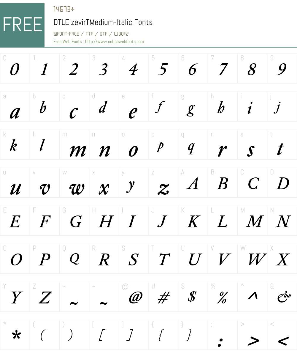 DTLElzevirTMedium Font Screenshots