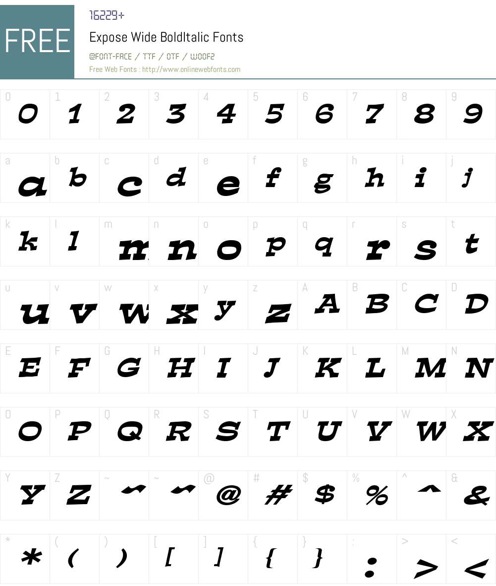 Expose Wide Font Screenshots