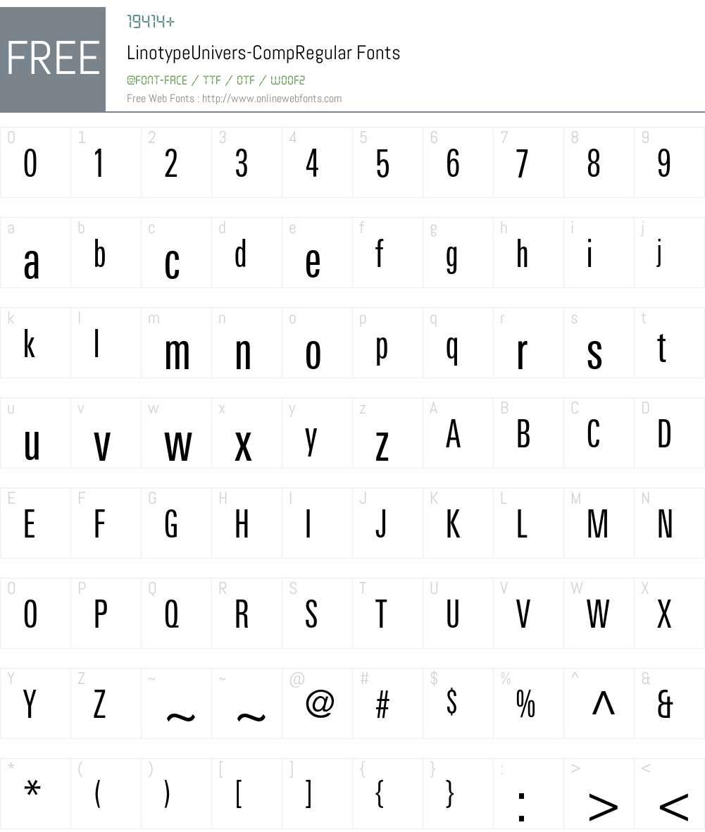 LinotypeUnivers Font Screenshots