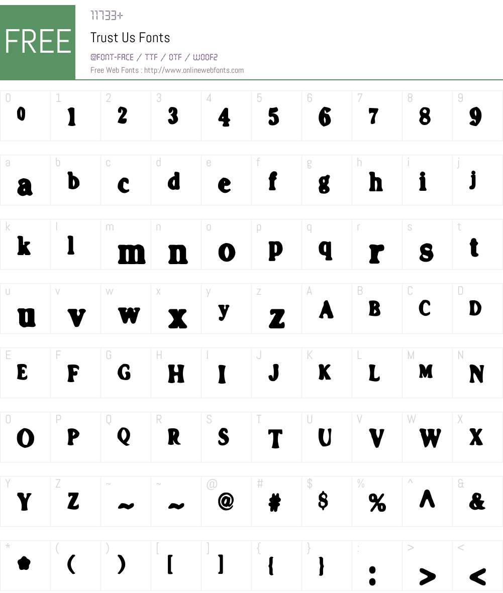 Trust Us Font Screenshots