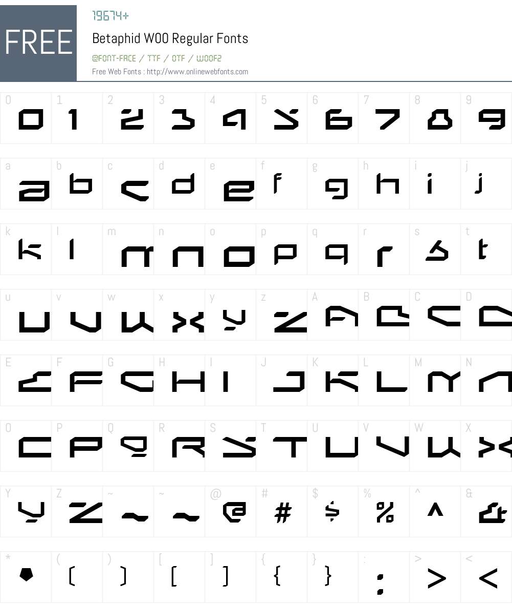 BetaphidW00-Regular Font Screenshots