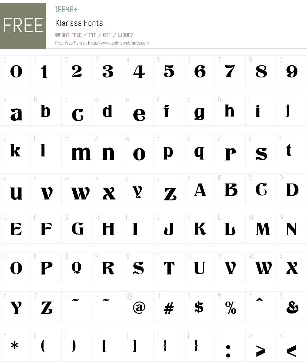 Klarissa Font Screenshots