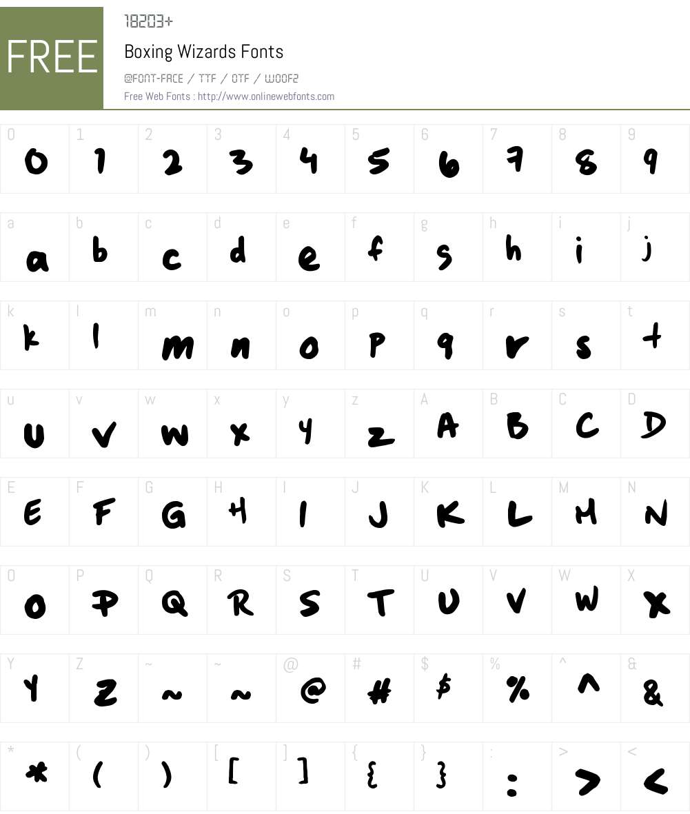 Boxing Wizards Font Screenshots