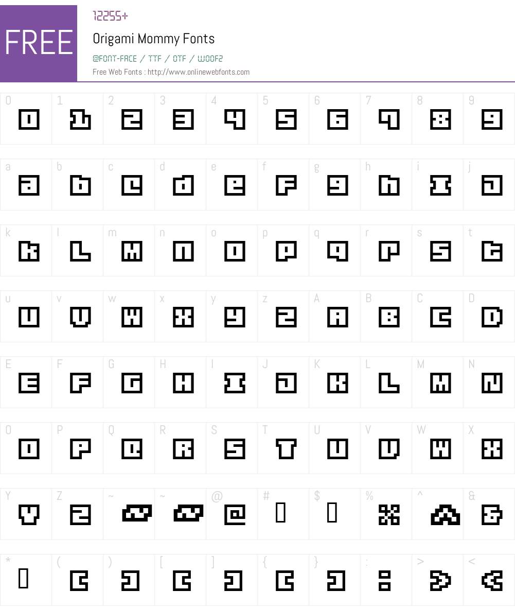 Origami Mommy Font Screenshots