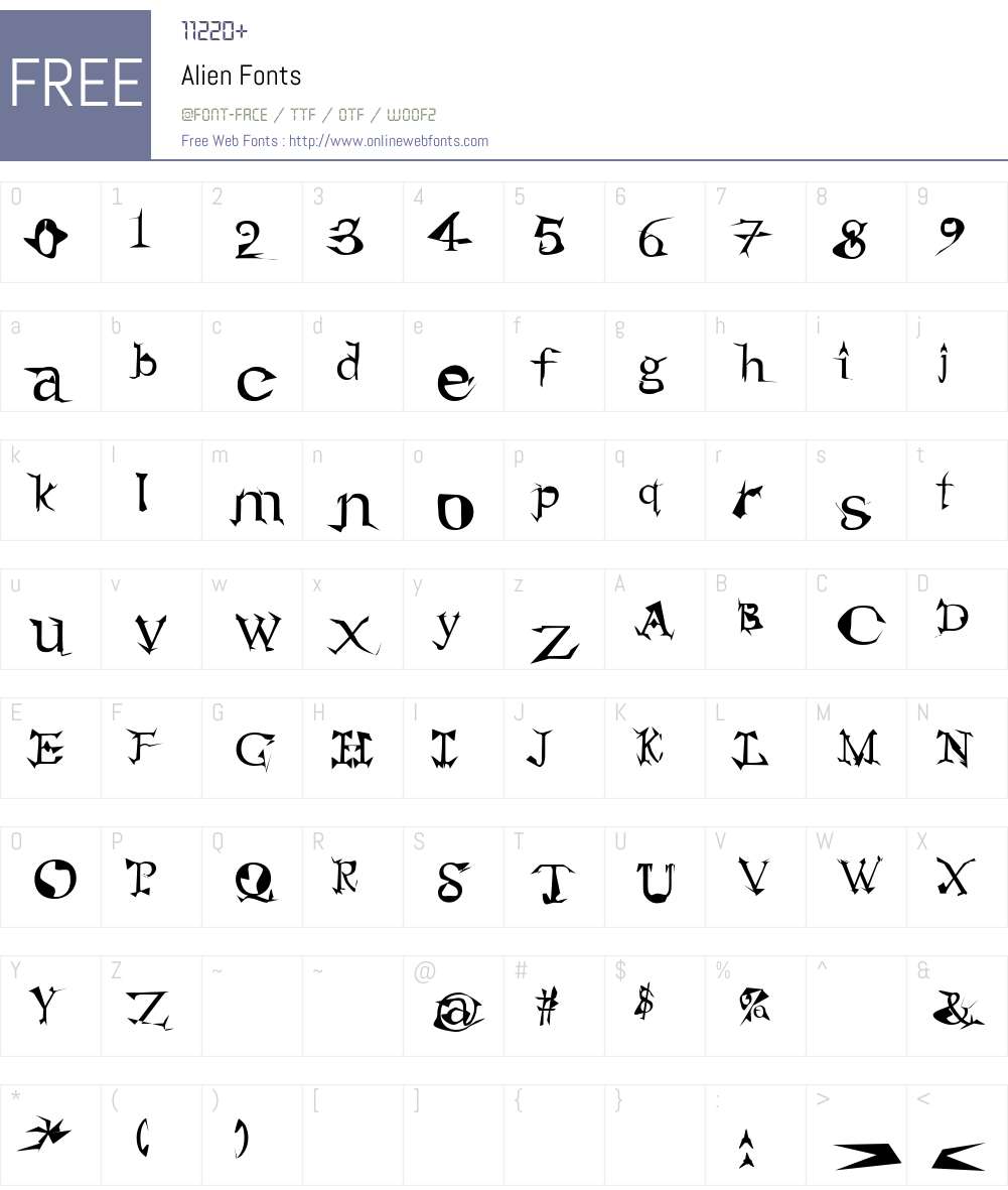 Alien Font Screenshots