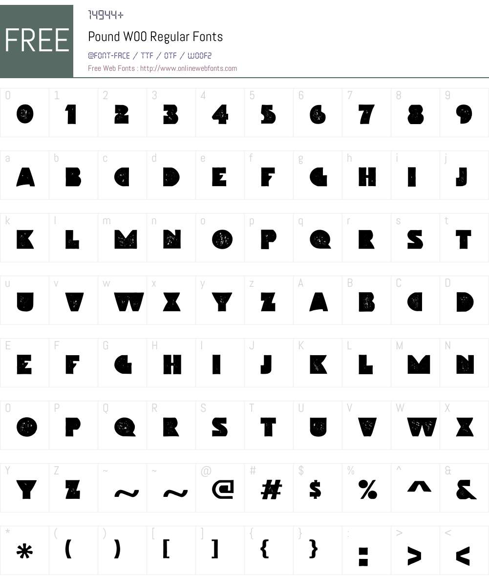 PoundW00-Regular Font Screenshots
