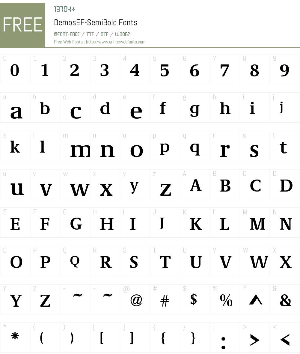 DemosEF Font Screenshots