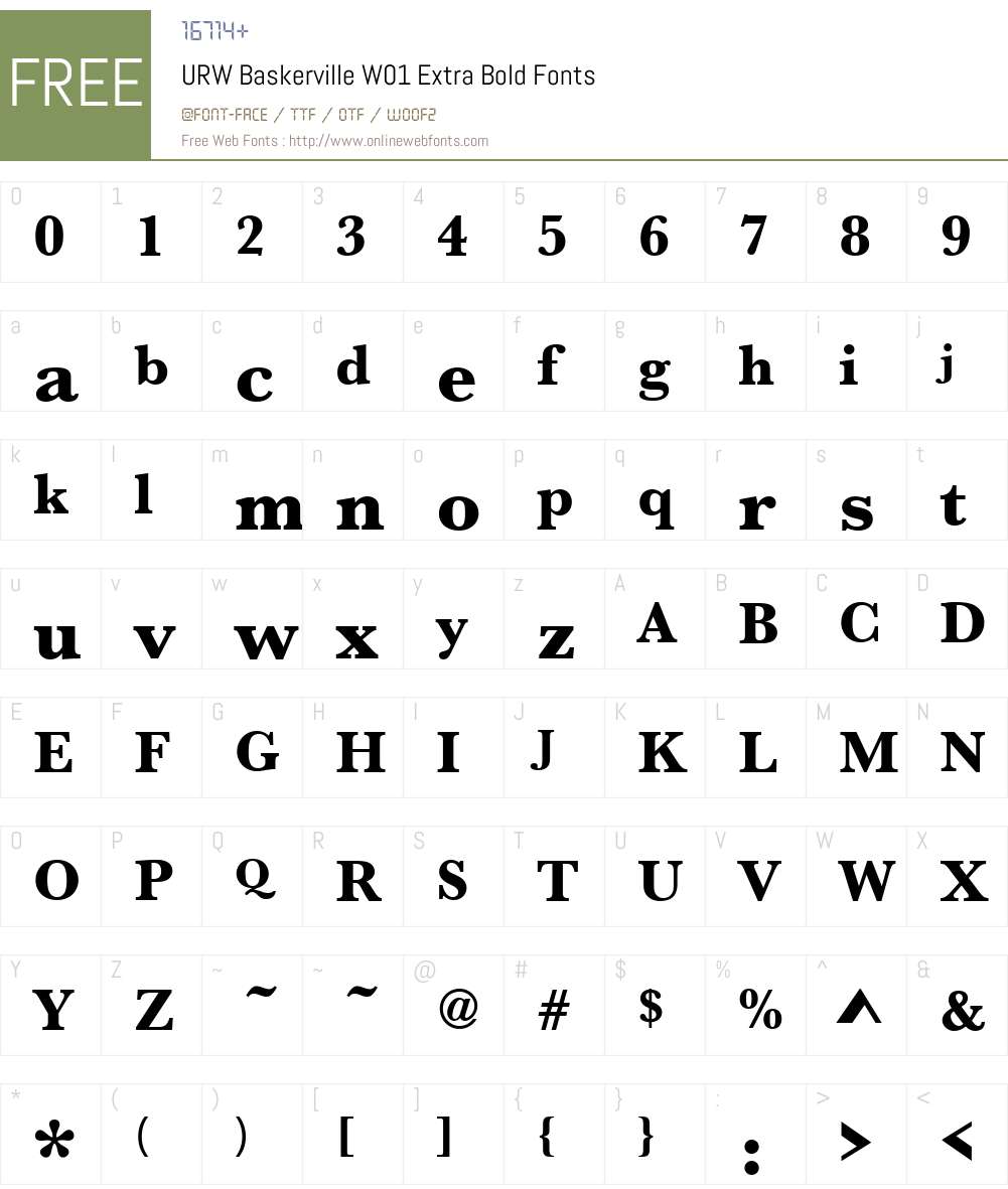 URWBaskervilleW01-ExtraBold Font Screenshots