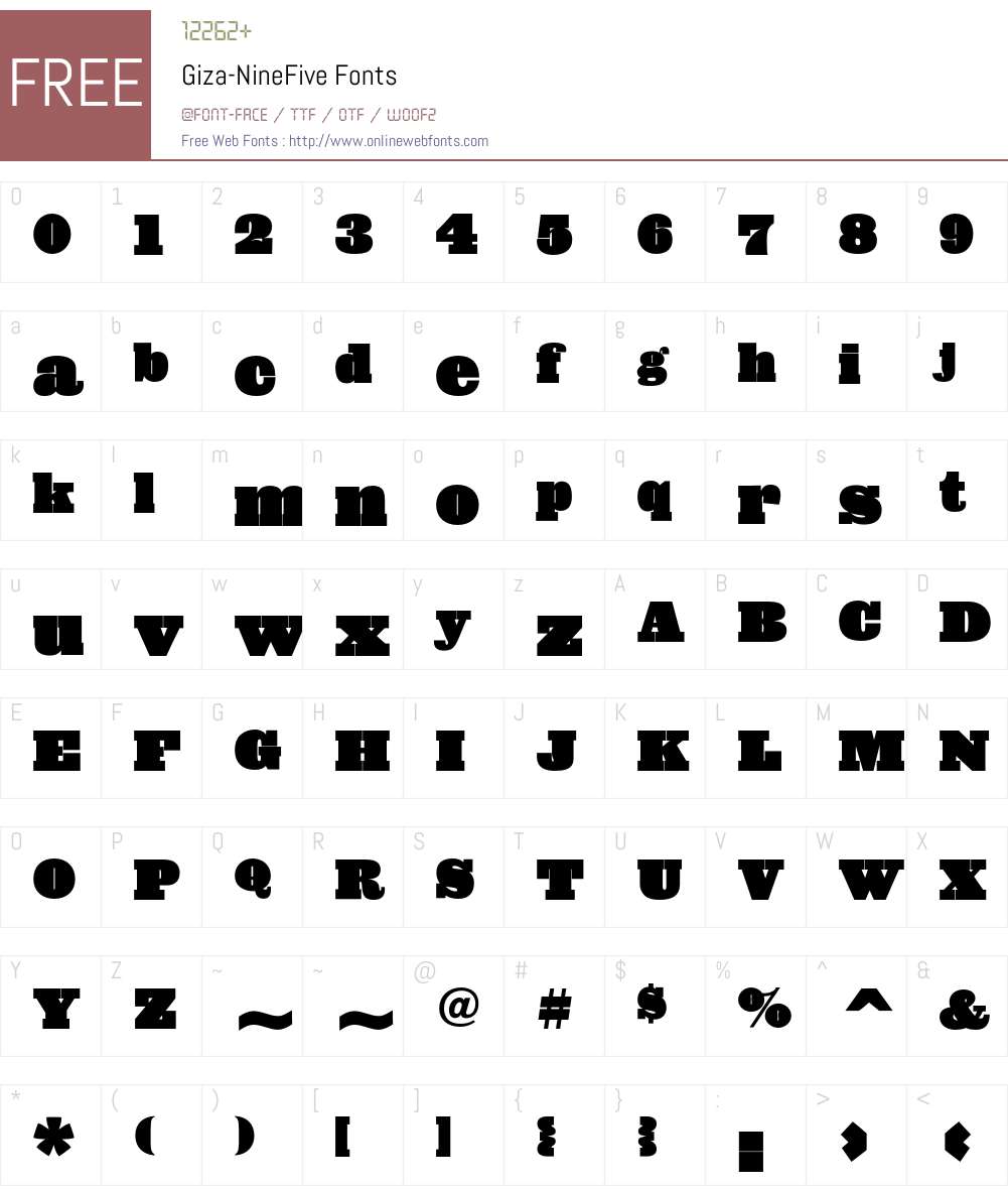 Giza Font Screenshots