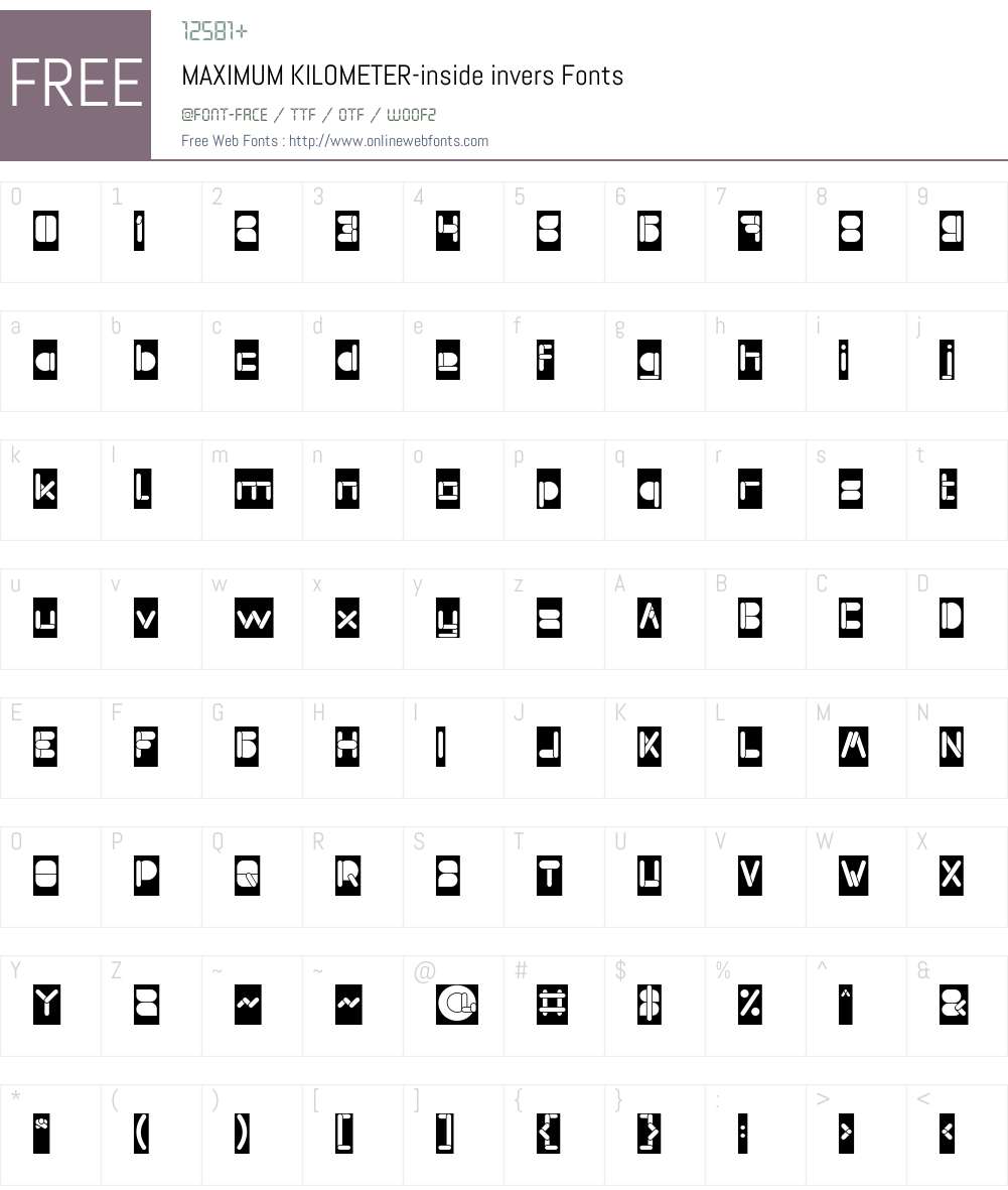 MAXIMUM KILOMETER-inside invers Font Screenshots