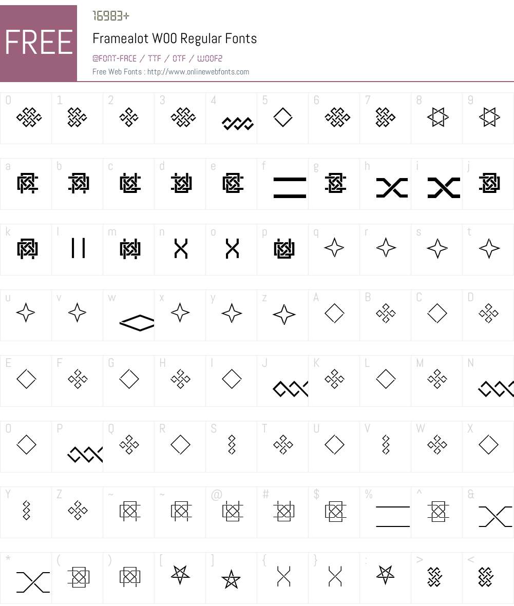FramealotW00-Regular Font Screenshots