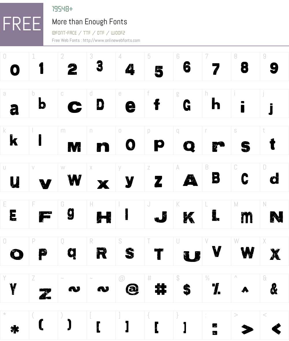 More than Enough Font Screenshots