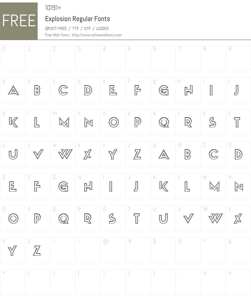 Explosion Regular 1.000 Fonts Free Download - OnlineWebFonts.COM