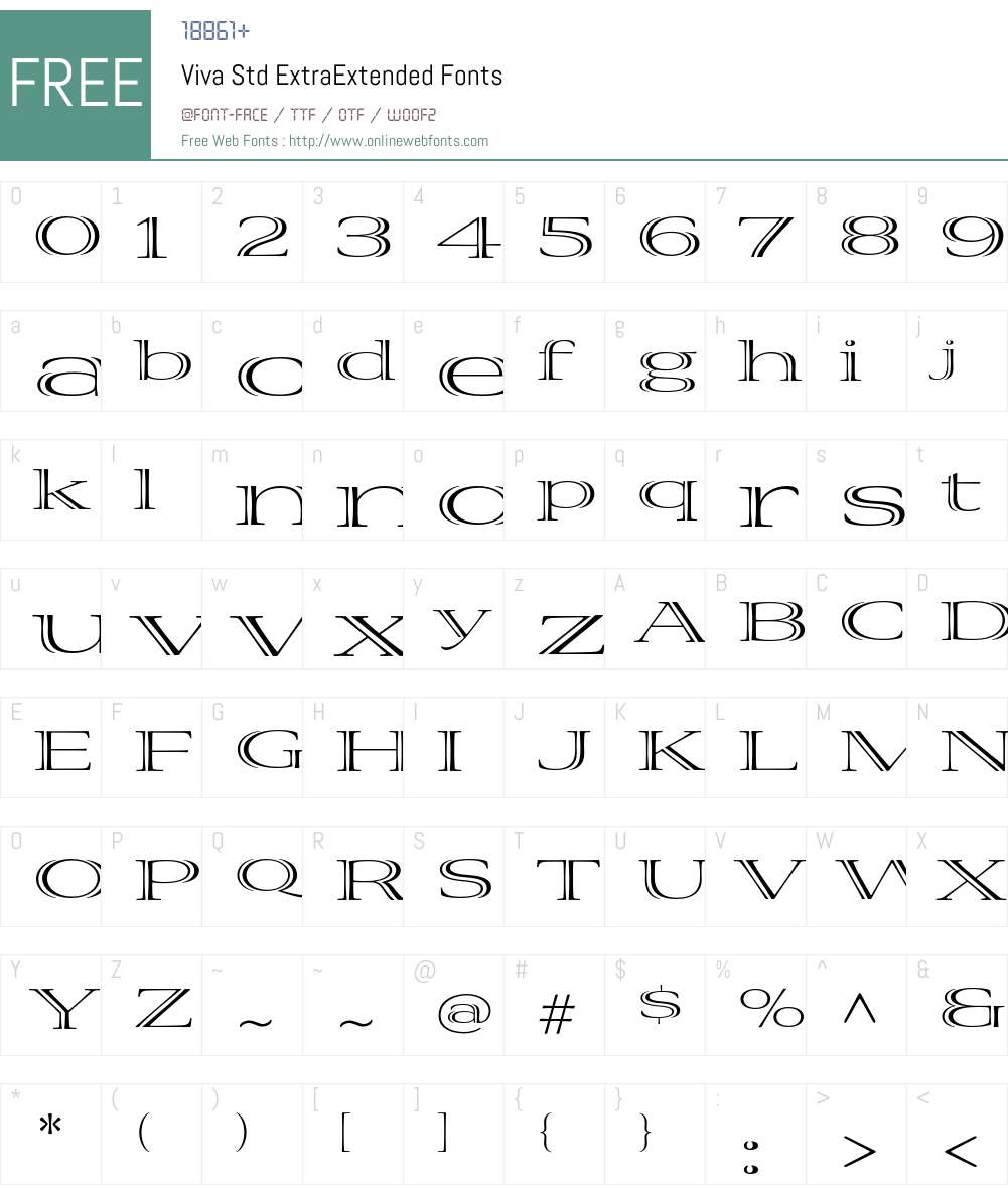 Viva Std Font Screenshots