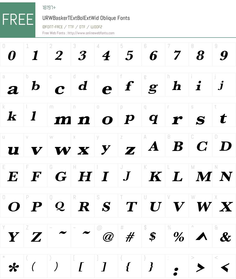 URWBaskerTExtBolExtWid Font Screenshots