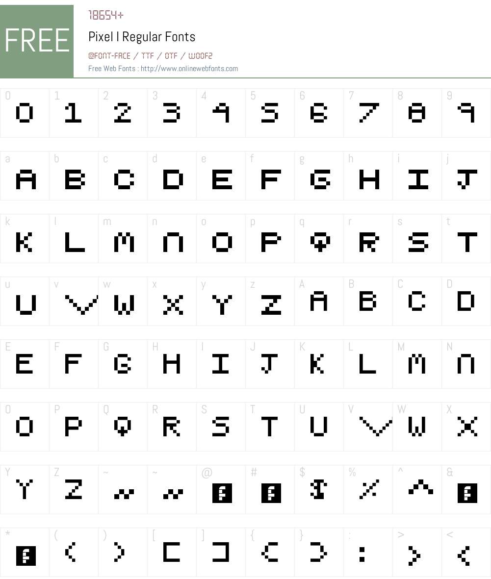 Pixel I Font Screenshots