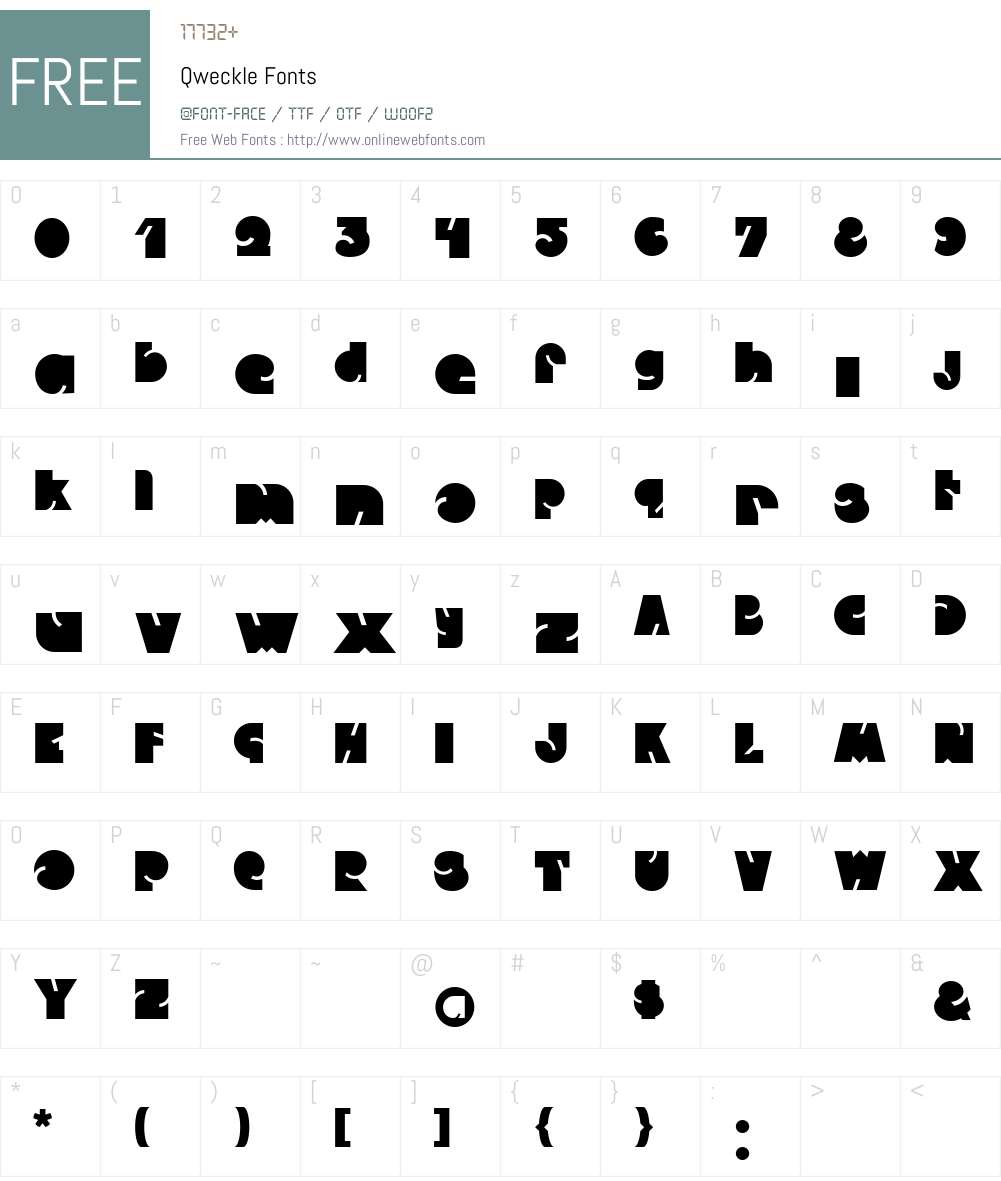 Qweckle Font Screenshots
