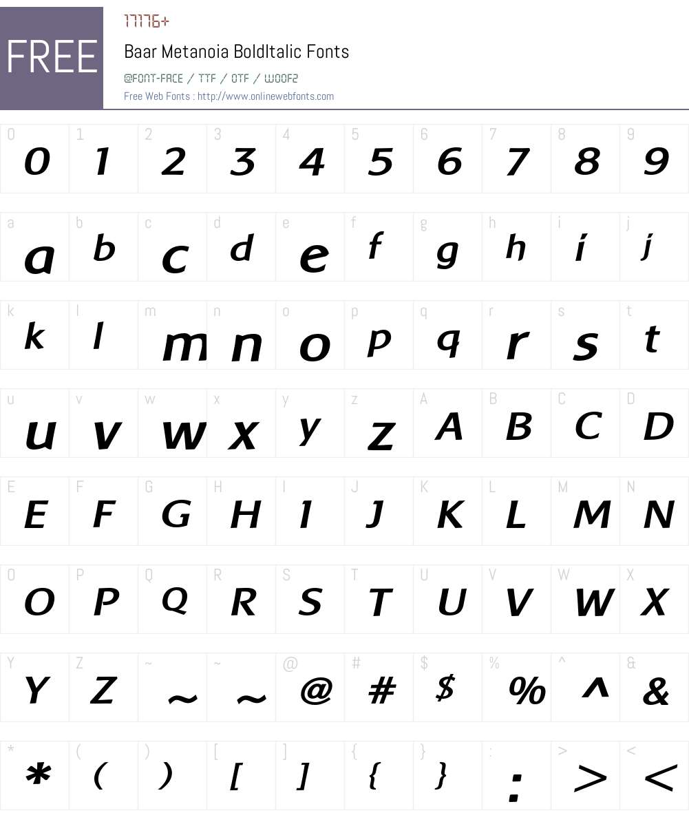 Baar Metanoia Font Screenshots