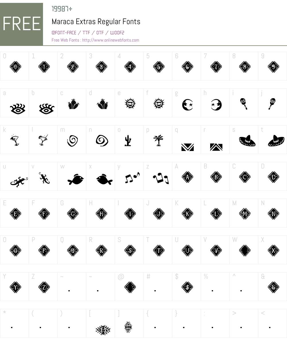 Maraca Extras Font Screenshots