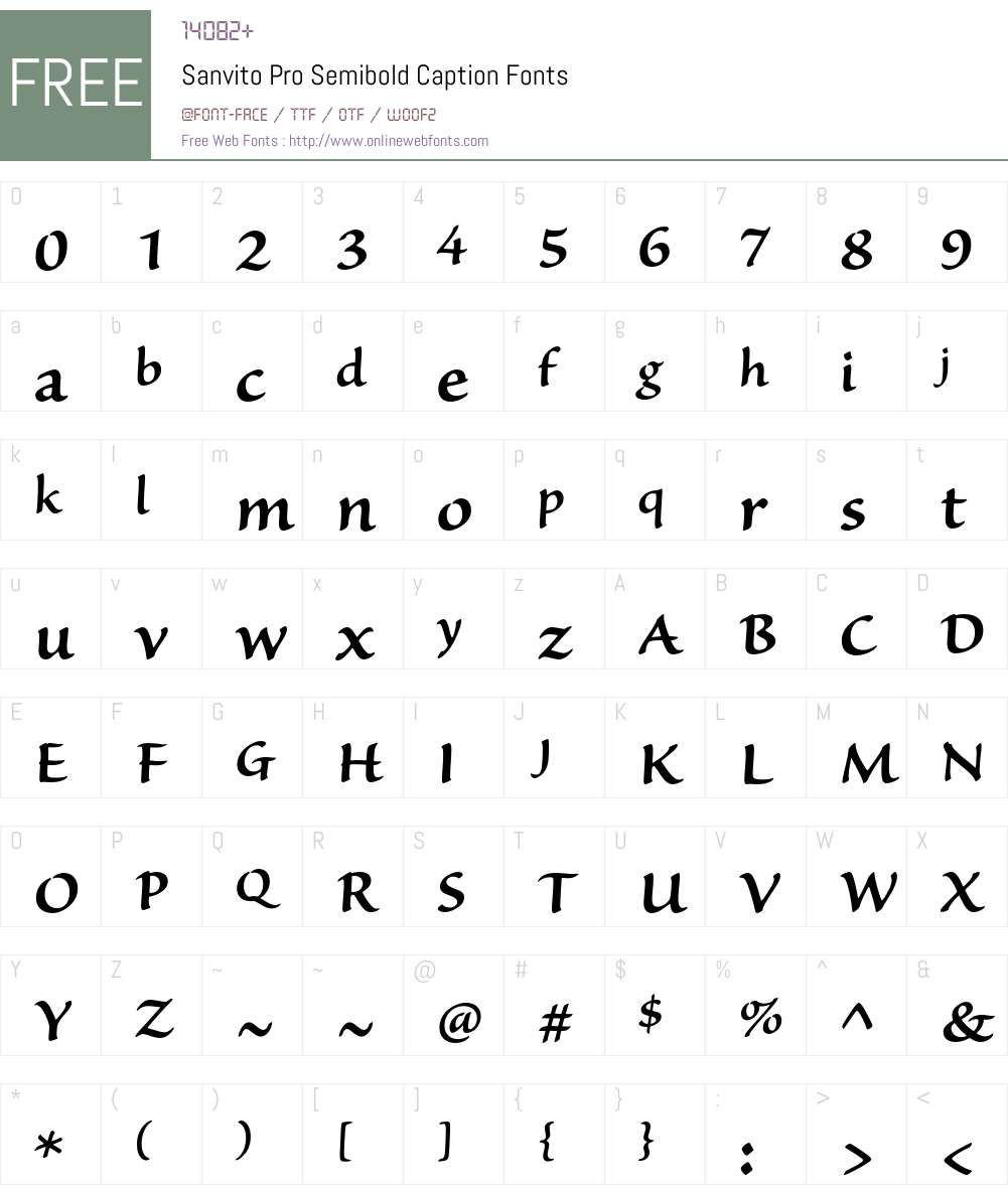 Sanvito Pro Font Screenshots