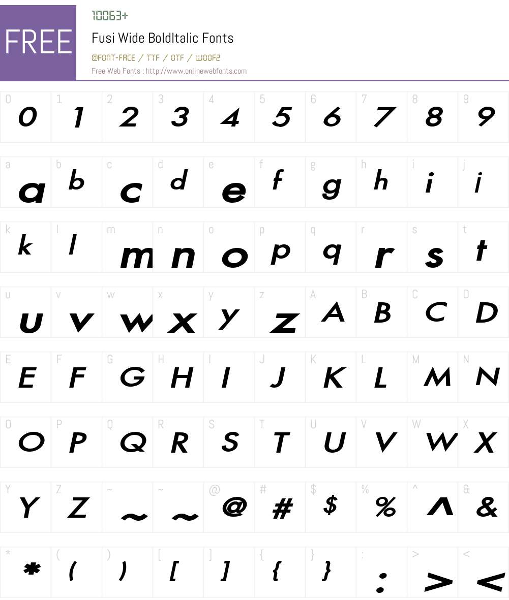 Fusi Wide Font Screenshots