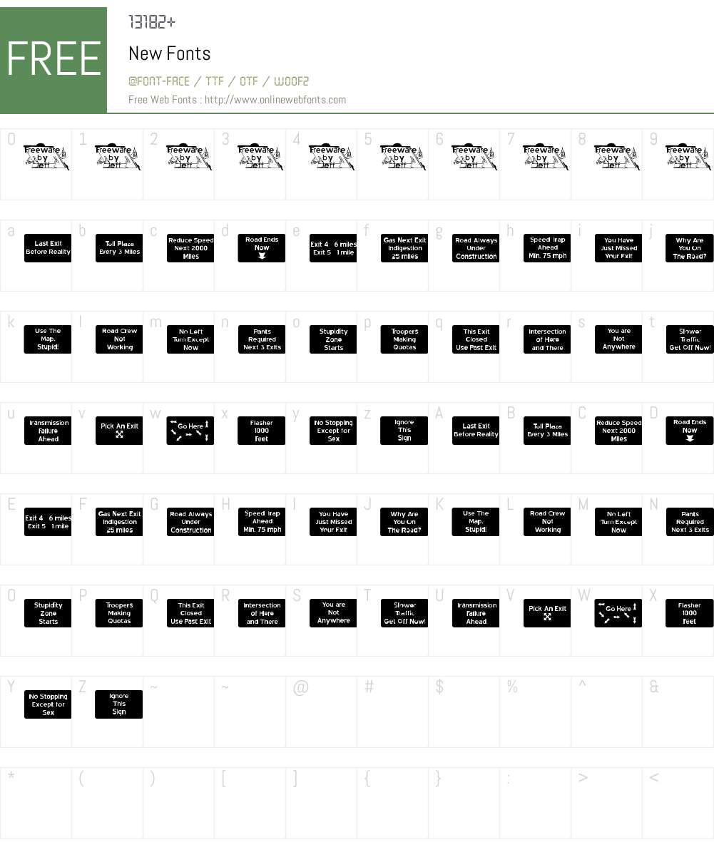 New Font Screenshots
