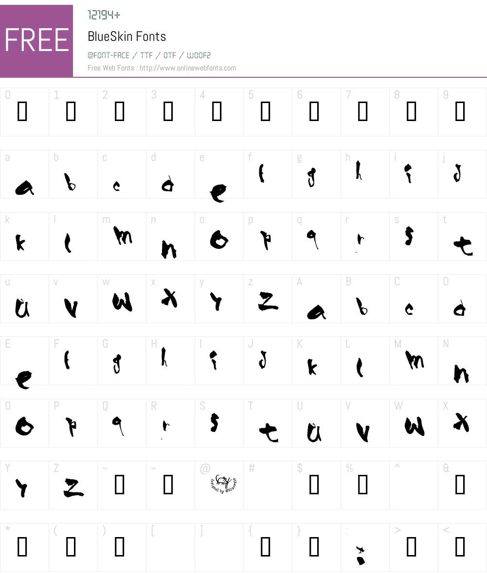 BlueSkin Font Screenshots