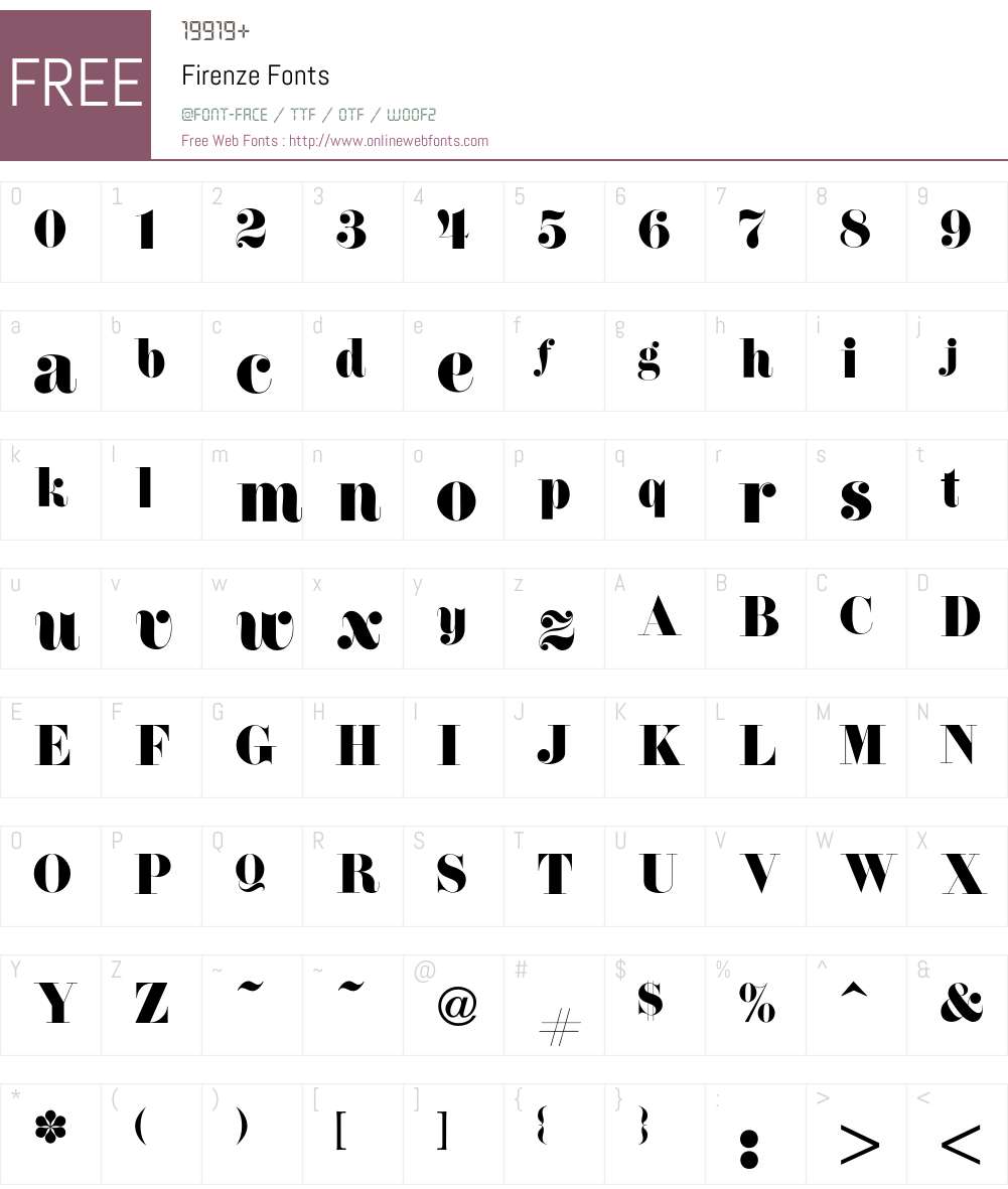 Firenze Font Screenshots