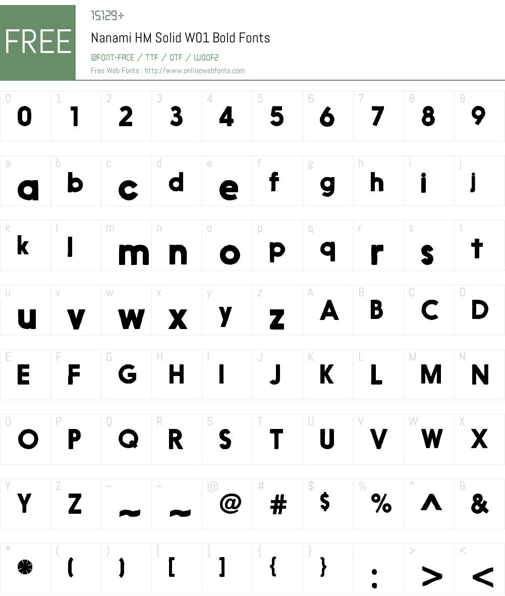 NanamiHMSolidW01-Bold Font Screenshots
