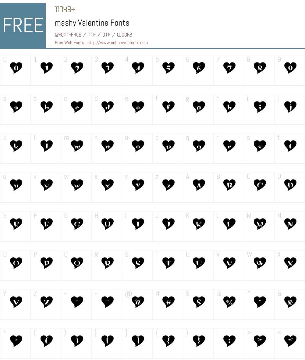 mashy Valentine Font Screenshots