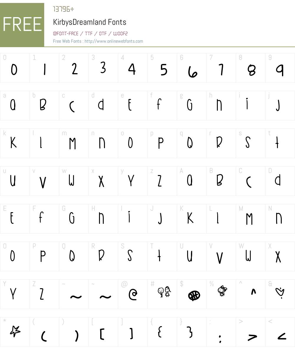 KirbysDreamland Font Screenshots
