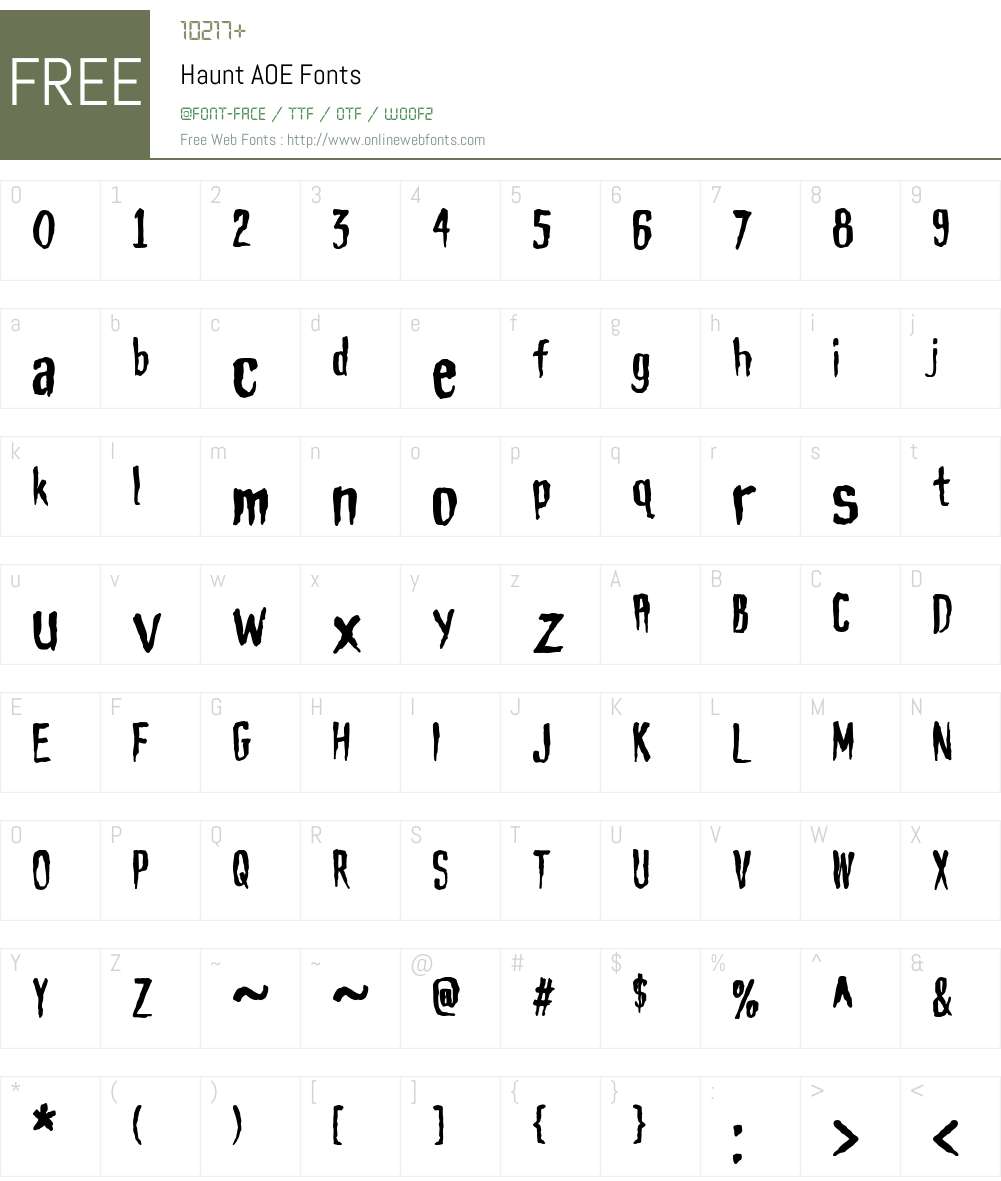 Haunt AOE Font Screenshots