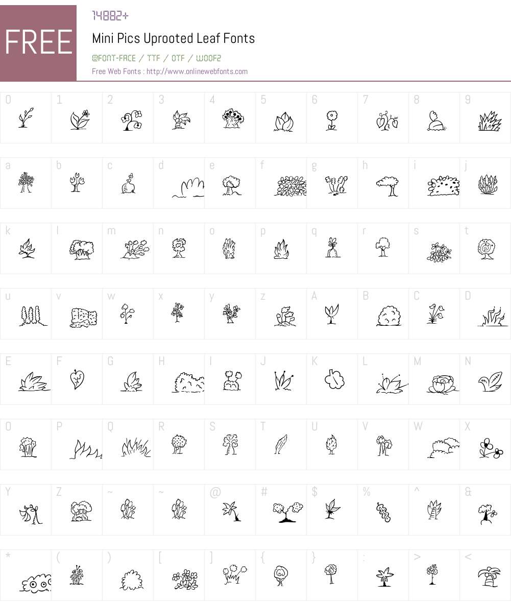 Mini Pics Font Screenshots