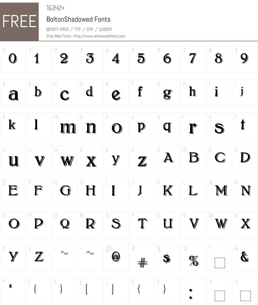 BoltonShadowed Font Screenshots