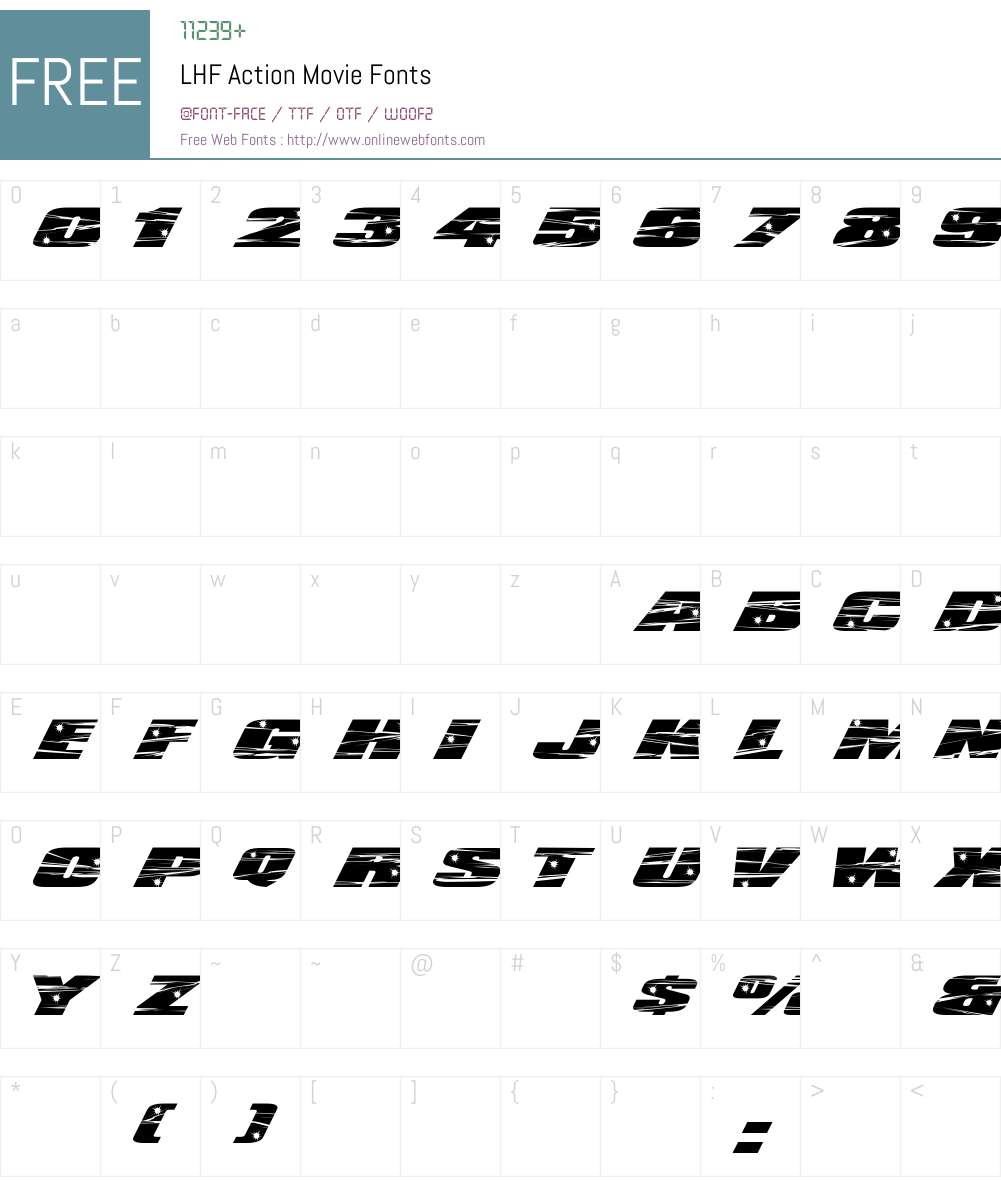 LHF Action Movie Font Screenshots