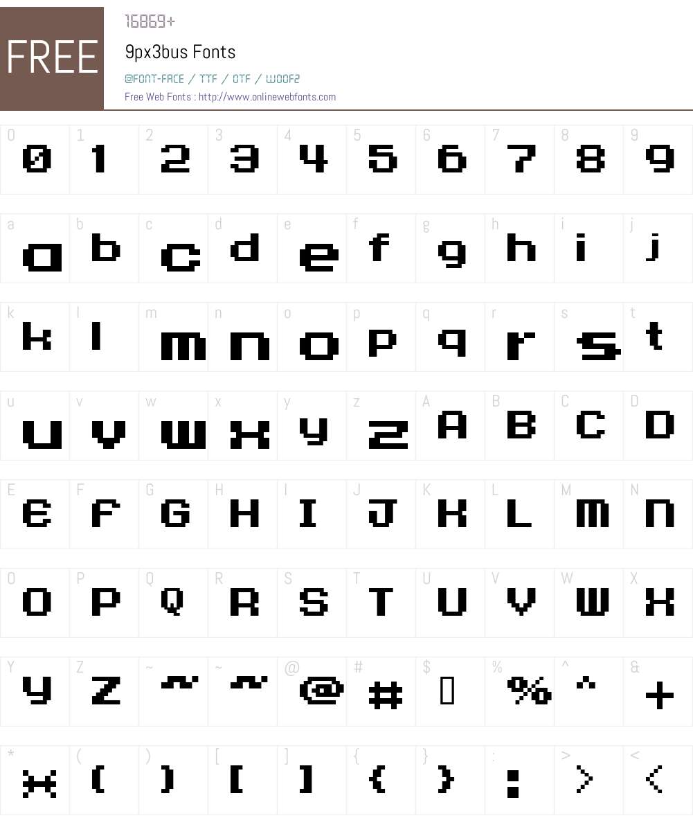 9px3bus Font Screenshots