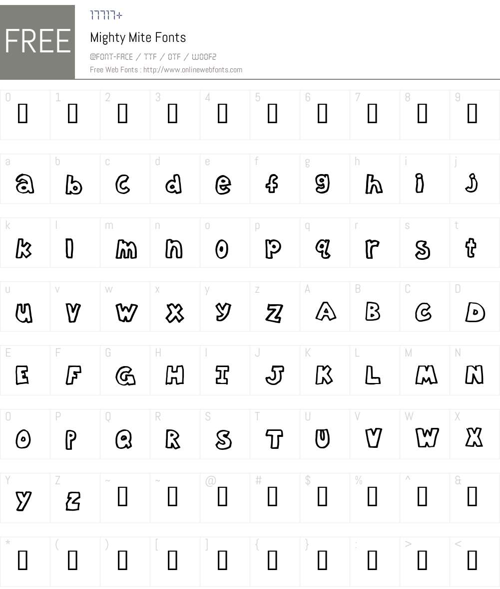 Mighty Mite Font Screenshots