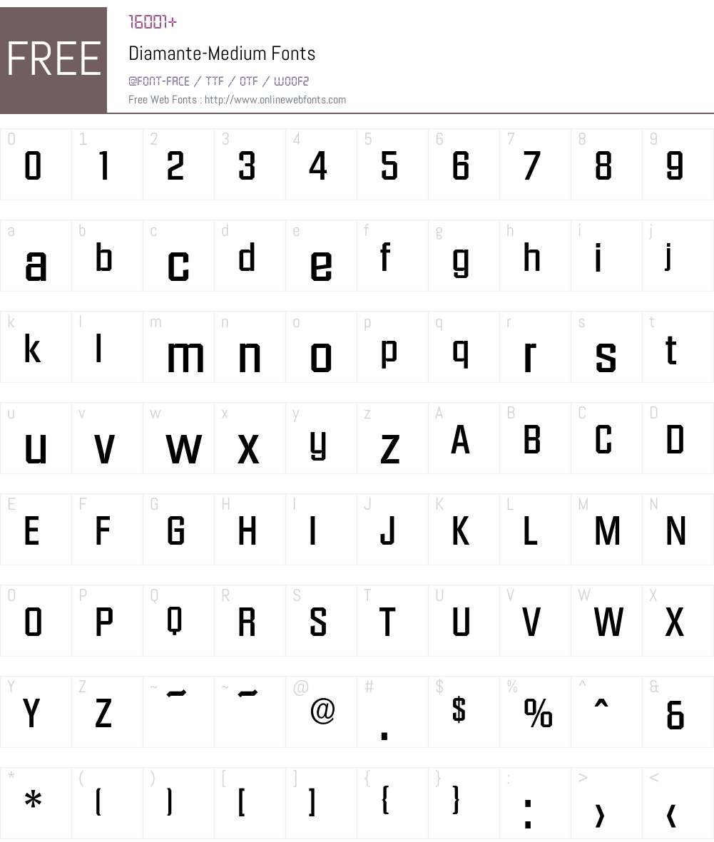 Diamante-Medium Font Screenshots