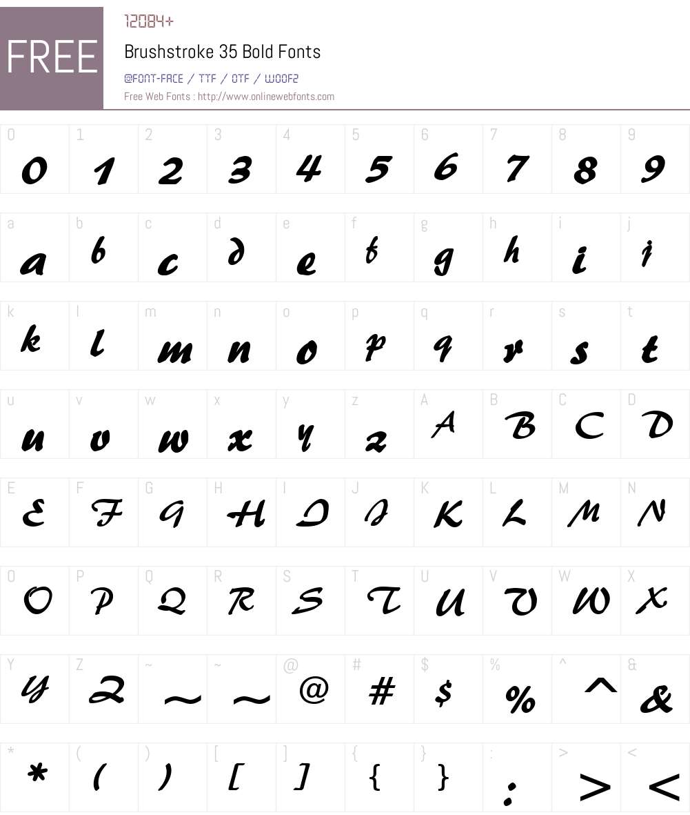 Brushstroke 35 Font Screenshots
