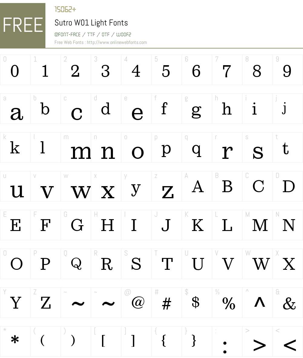 SutroW01-Light Font Screenshots
