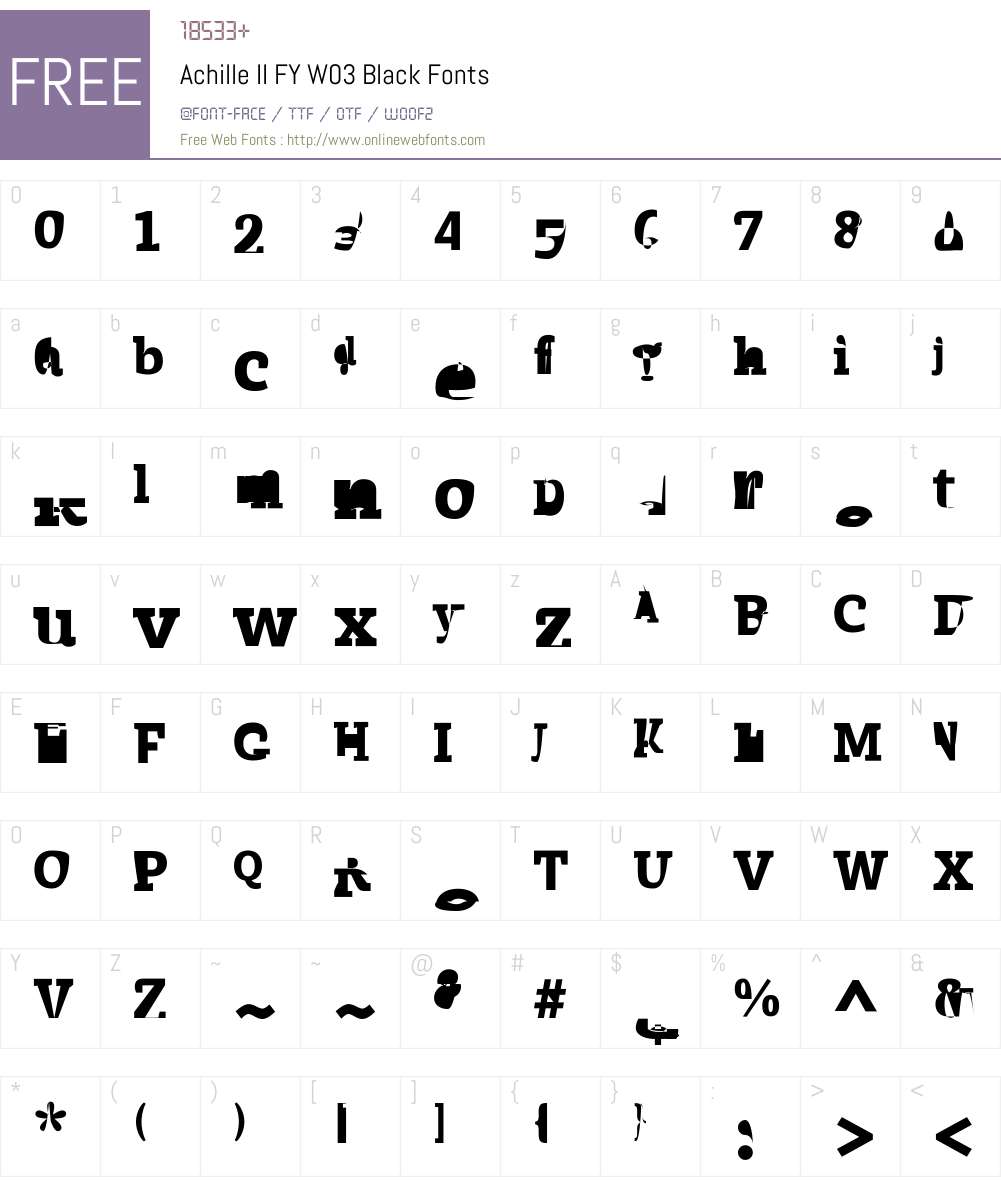 Achille II FY Font Screenshots