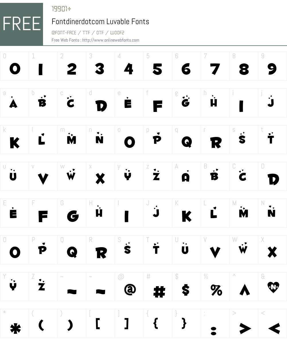 Fontdinerdotcom Luvable Font Screenshots