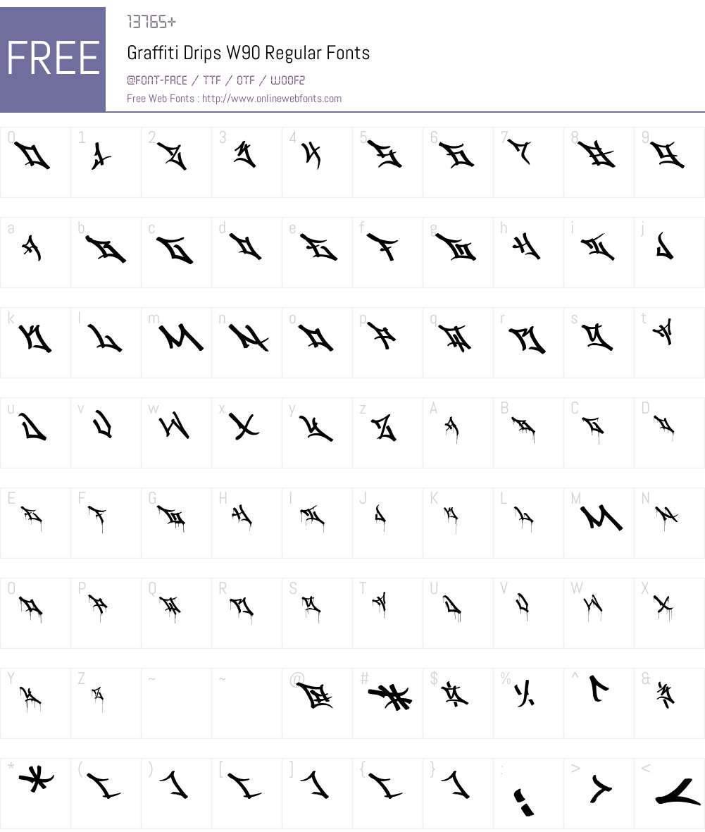 GraffitiDripsW90-Regular Font Screenshots