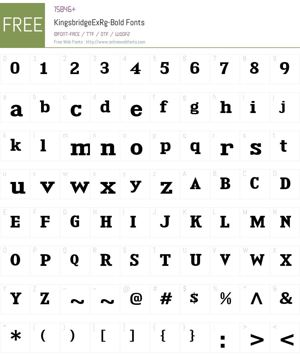 Kingsbridge Font Screenshots